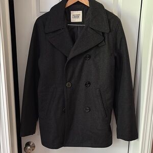 Old Navy Men's Black Peacoat